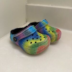 Colorful Toddler Crocs Cozy Lining size 5C